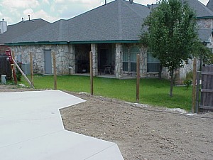 The new fence will only have to connect the two existing fences along the back of the property.  
