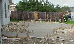 A view of the completed patio.