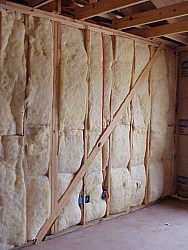 The insulation has been installed in the walls.